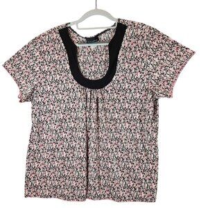 Britany Black Womens 2x Short Sleeve Textured Top loose Tunic casual vacation